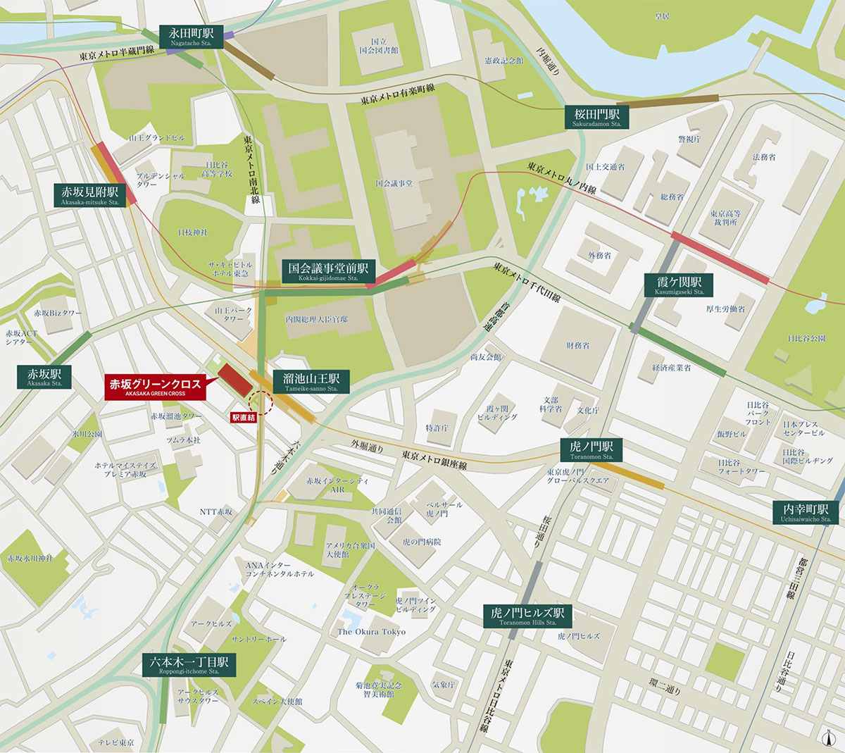 赤坂グリーンクロス周辺地図