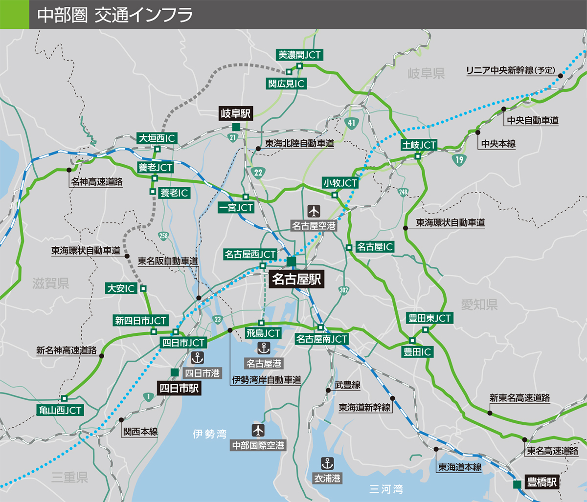 中部圏 交通インフラ
