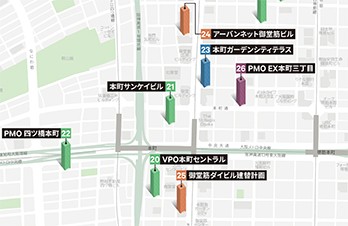 大阪 新築＆開発オフィスビルマップ