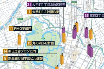 2017年、2018年~竣工予定MAP |【CBRE】