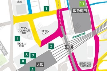 梅田エリアの路面貸店舗賃料相場2017年