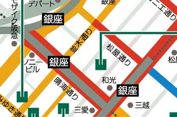 銀座エリアの路面貸店舗賃料相場2011年