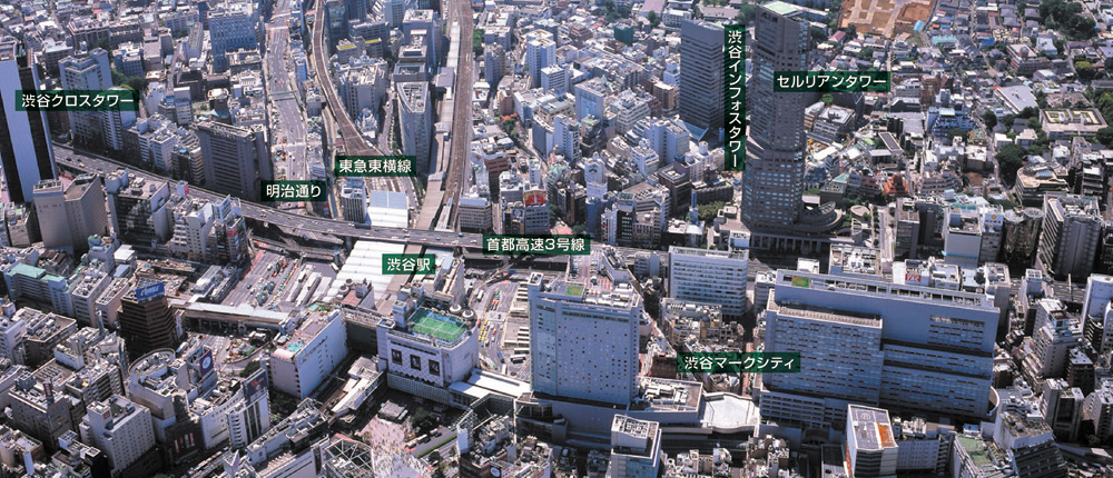 東京&横浜ビジネスゾーンガイド 渋谷駅周辺 航空写真