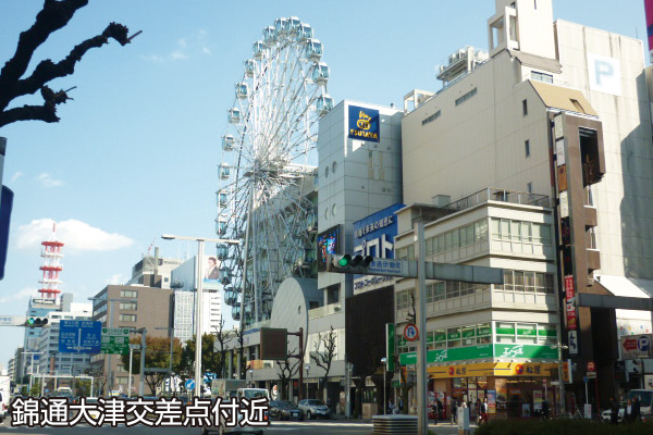 錦通大津交差点付近
