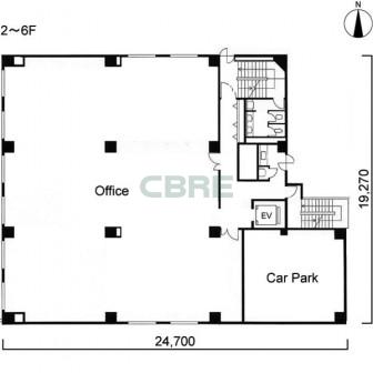 2階〜6階 平面図