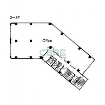 2階〜8階 平面図