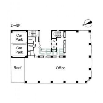2階〜8階 平面図