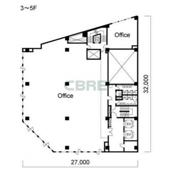 3階〜5階 平面図
