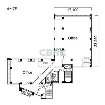 4階〜7階 平面図