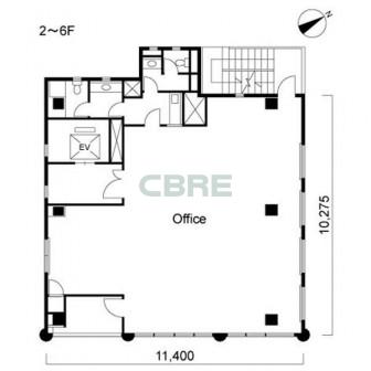 2階〜6階 平面図