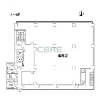 3階〜6階 平面図