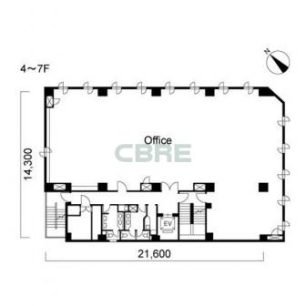4階〜7階 平面図