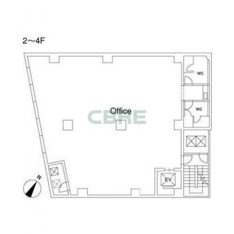 2階〜4階 平面図
