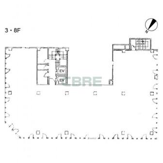3階〜8階 平面図