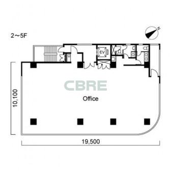 2階〜5階 平面図