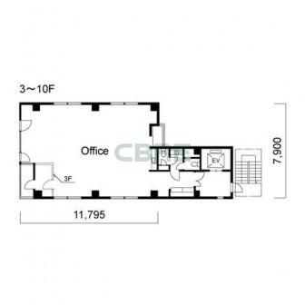 3階〜10階 平面図