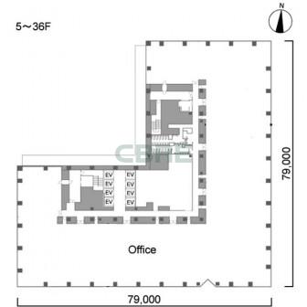5階〜36階 平面図