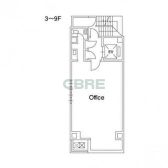 3階〜9階 平面図