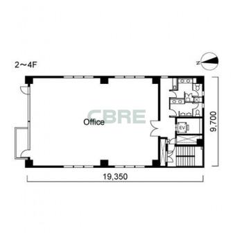2階〜4階 平面図