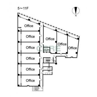 5階〜11階 平面図