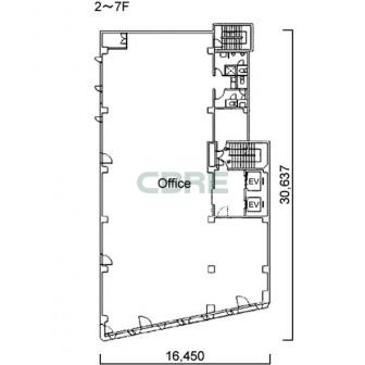 2階〜7階 平面図