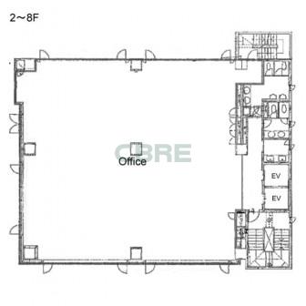 2階〜8階 平面図