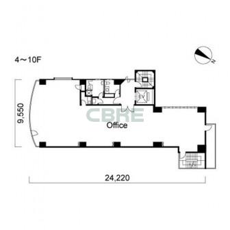 4階〜10階 平面図