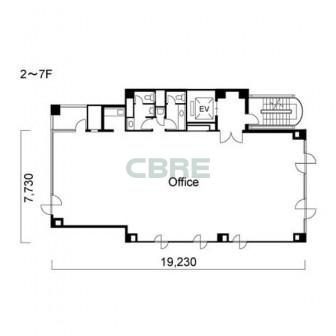2階〜7階 平面図