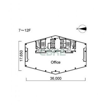 7階〜12階 平面図