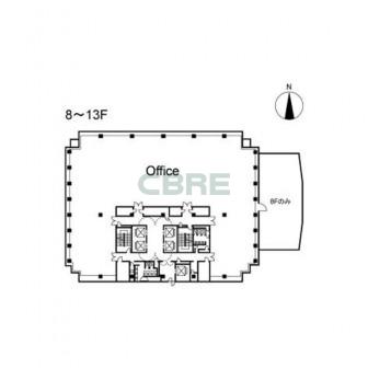 8階〜13階 平面図