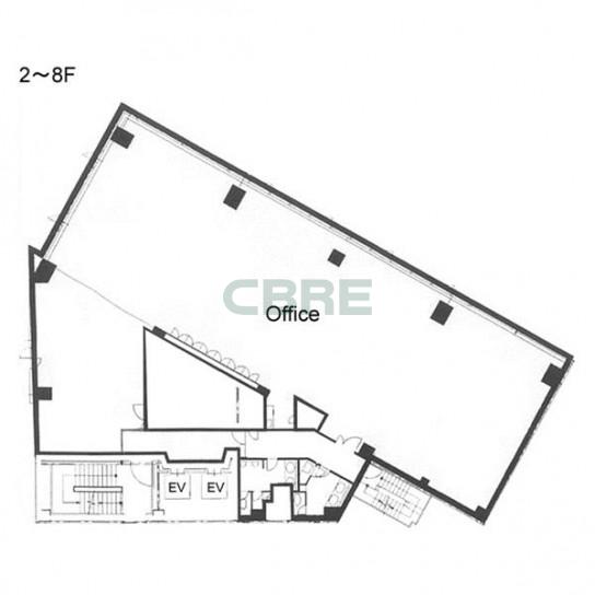 2階〜8階 平面図