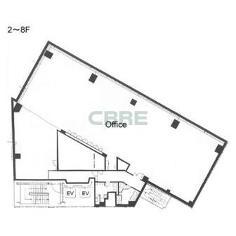 2階〜8階 平面図
