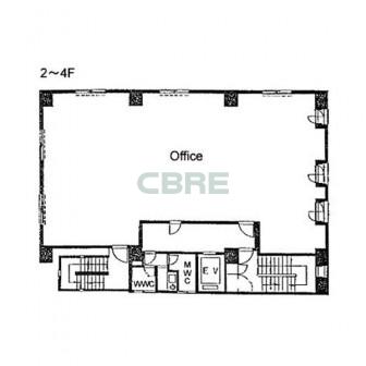 2階〜4階 平面図