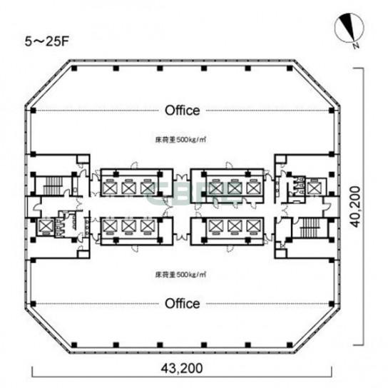 5階〜25階 平面図