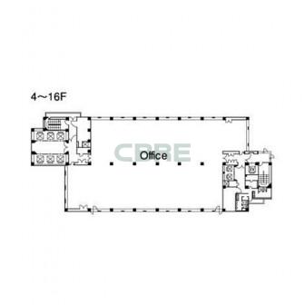 4階〜16階 平面図