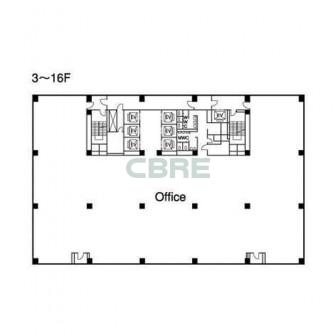 3階〜16階 平面図