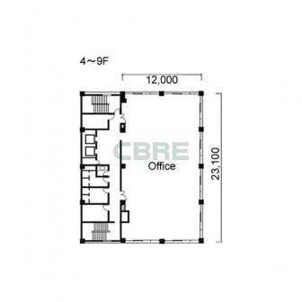 4階〜9階 平面図