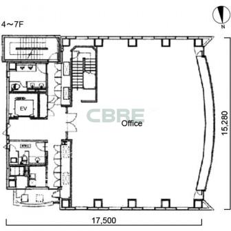 4階〜7階 平面図