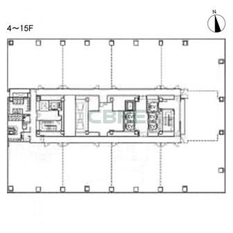 4階〜15階 平面図