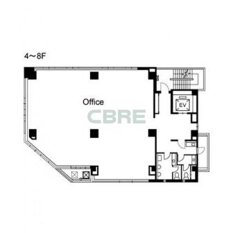 4階〜8階 平面図