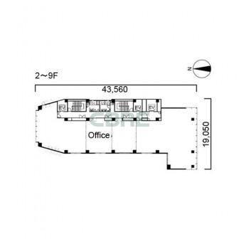 2階〜9階 平面図