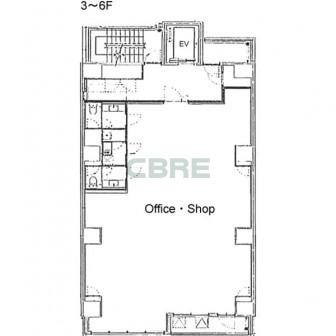 3階〜6階 平面図
