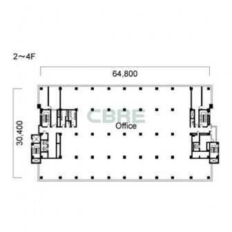 2階〜4階 平面図