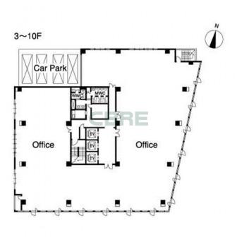 3階〜10階 平面図