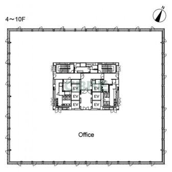 4階〜10階 平面図