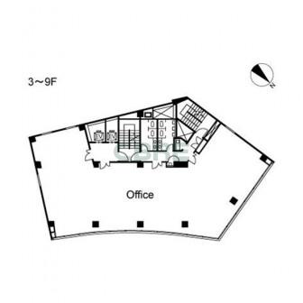 3階〜9階 平面図