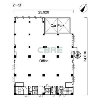 2階〜5階 平面図