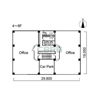 4階〜8階 平面図