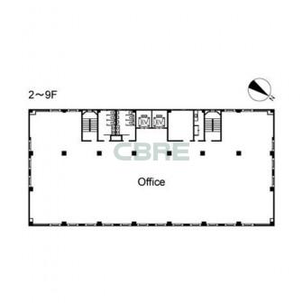2階〜9階 平面図