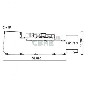 2階〜4階 平面図